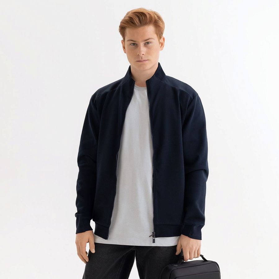 Толстовка на молнии Астин (Astin) темно-синяя, размер L