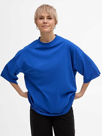Футболка унисекс оверсайз T1, синяя, размер XS/S