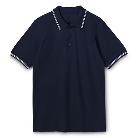 Рубашка поло Virma Stripes, темно-синяя, размер S