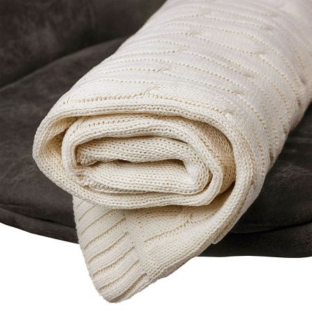 Плед Фадо (Fado) вязаный, бежевый (без подарочной коробки)