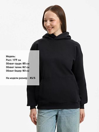 Худи унисекс оверсайз Daylero, черное, размер XS/S