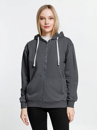 Толстовка на молнии с капюшоном Siverga, темно-серая (графит), размер S