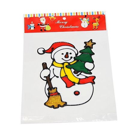 Наклейки на окна (пластиковые) (снеговик 20*29)