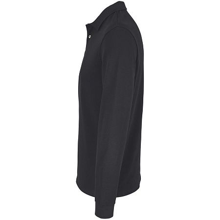 Рубашка поло унисекс с длинным рукавом Pacific LSL, черная, размер XS