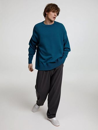 Джемпер оверсайз унисекс Stated в сумке, синий (морская волна), размер L/XL