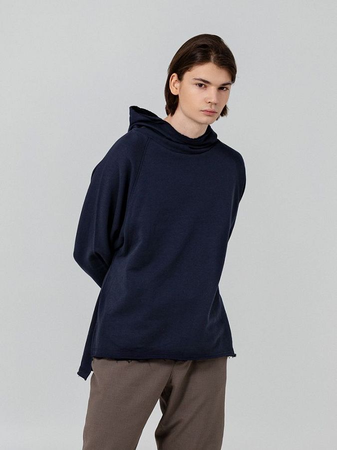 Худи унисекс Vozduh 1.0, темно-синее, размер S