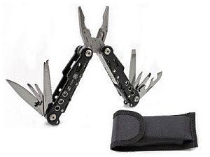 Мультитул, 9 функций, цвет: черный, серебристый
