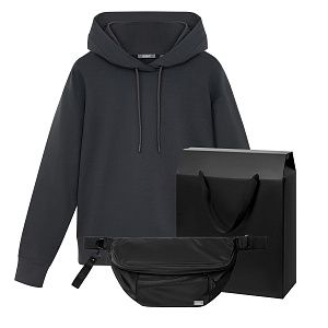 Набор с одеждой Алекс (ALEX) (худи, поясная сумка), черный, XL