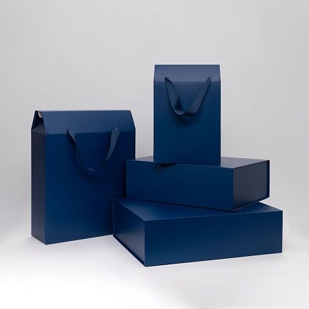 Подарочная коробка-пакет универсальная малая, синяя