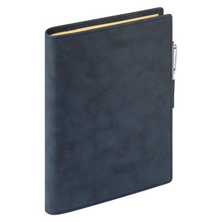 Ежедневник-портфолио Клип (Clip NEO) недатированный в подарочной коробке, черный (в комплекте ручка Tesoro серебро)