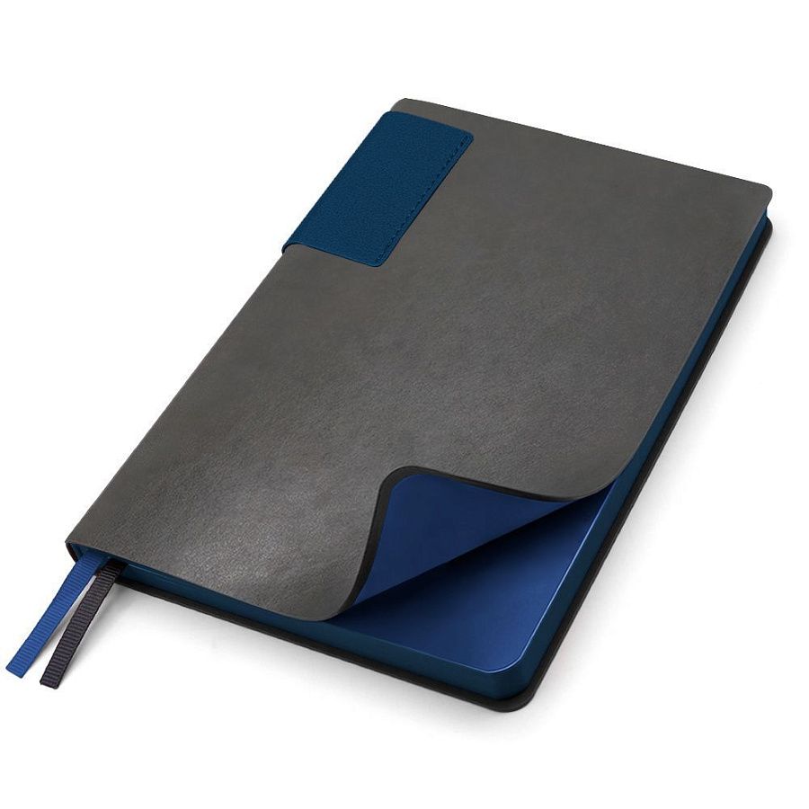 Ежедневник A5 недатированный Molfetta в мягком переплёте, серо-синий