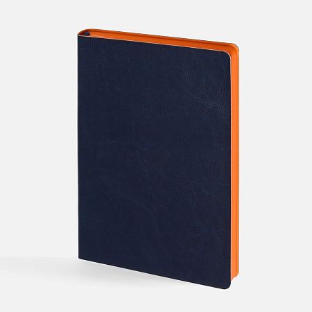 Ежедневник Doppio, недатированный, синий с оранжевым