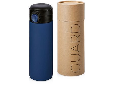 Вакуумная термокружка c кнопкой «Guard», soft-touch, 400 мл, тубус