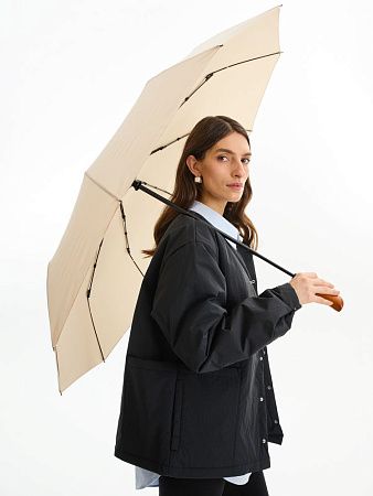 Зонт складной Cloudburst в подарочной упаковке, бежевый