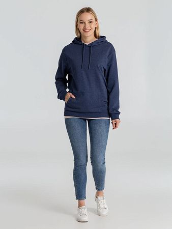 Толстовка с капюшоном унисекс Hoodie, синий меланж, размер 3XL