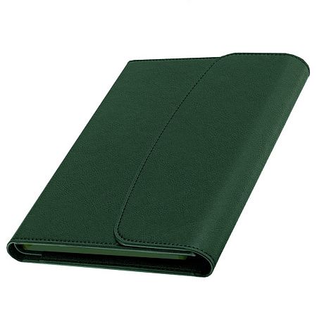 Ежедневник в суперобложке Country Bergamo Synergy A5+, зеленый, недатированный, в твердой обложке. Зеленый срез