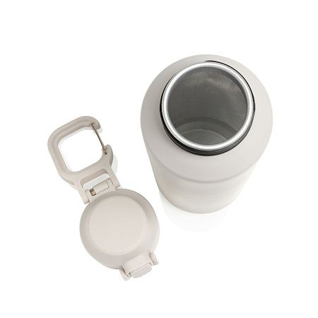 Спортивная бутылка Via из переработанной стали RCS с карабином, 600 мл