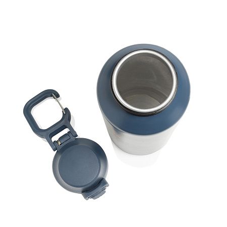 Спортивная бутылка Via из переработанной стали RCS с карабином, 600 мл