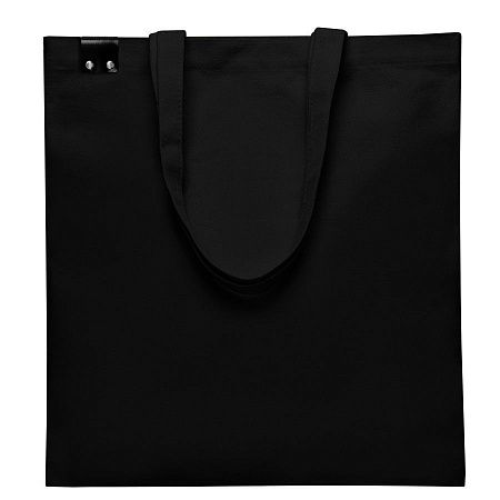 Сумка для покупок IVORY 325 г/м² с PU нашивкой, чёрный/чёрный