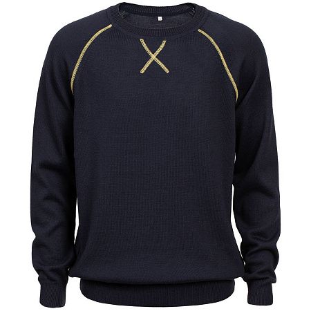 Джемпер Stitch с контрастной отделкой, синий с зеленым, размер M