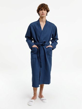 Халат вафельный Kimono, темно-синий, размер M/L