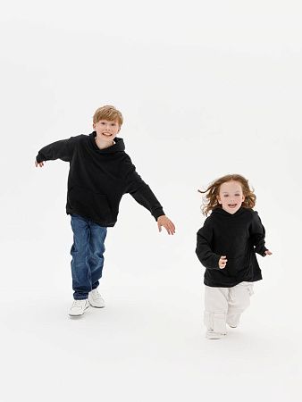 Худи детское оверсайз Houdini, черное, размер 6 лет (106-116 см)