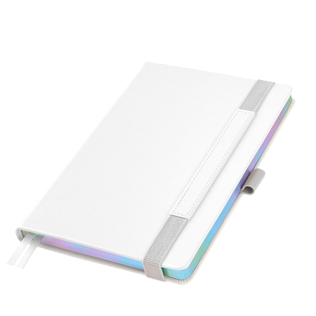 Ежедневник Гэлакси (Galaxy) недатированный, жесткая обложка, срез голограф. фольга, белый