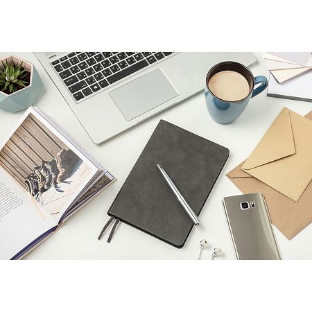 Ежедневник Flexy Ausone A5, серый, недатированный, в гибкой обложке