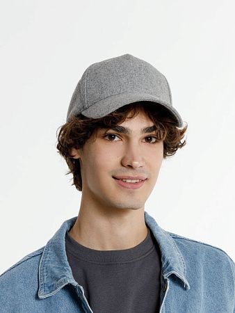 Бейсболка Woolridge, серый меланж