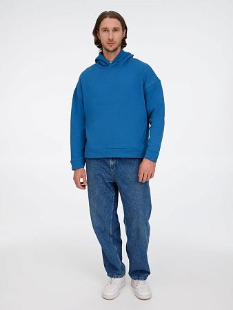 Худи оверсайз унисекс Tolla, синее (джинс), размер XS/S