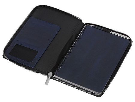 Бизнес-блокнот на молнии А5 «Fabrizio» с RFID защитой и ручкой