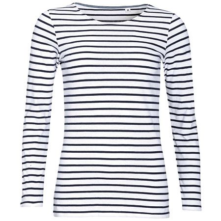 Футболка женская Marine Women, белая с темно-синим, размер XXL