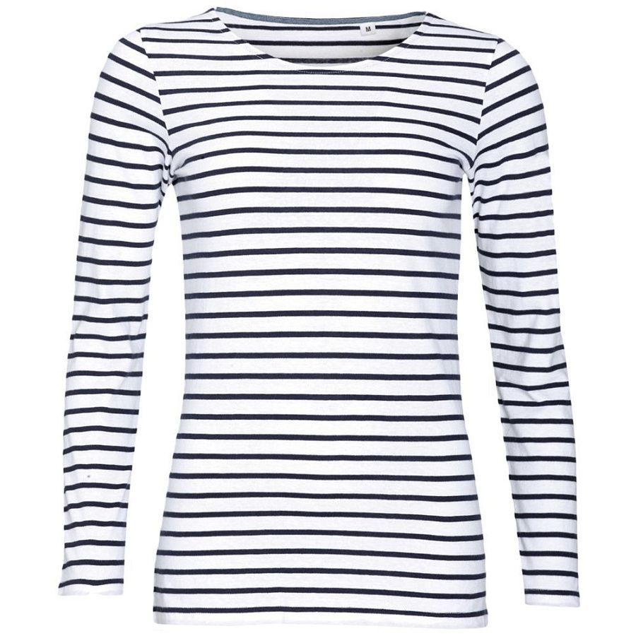 Футболка женская Marine Women, белая с темно-синим под нанесение