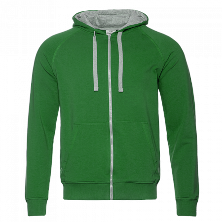 Толстовка мужская STAN с капюшоном на молнии футер без начёса 260, 61, Зелёный,  (30)  (50/L)