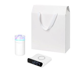 Подарочный набор Кристалл, Ригель (Crystal, Rigel), белый (увлажнитель воздуха, зарядное устройство)