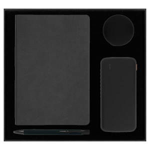 Набор подарочный Solution Prestige Quardo ( ежедневник, внешний аккумулятор «Universal», кабель многофункциональный, ручка), черный