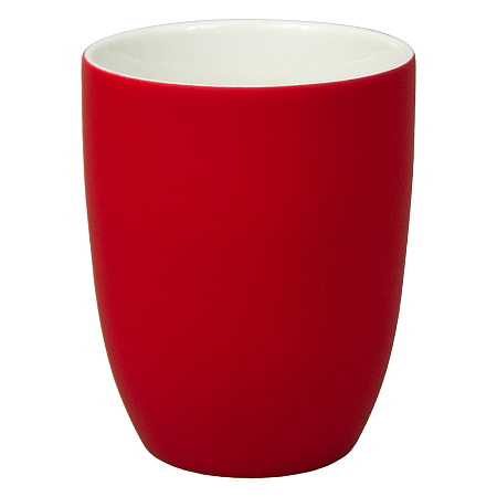 Кружка фарфоровая Casa Grande Tulip Soft софт тач, красная/белая, 350 мл