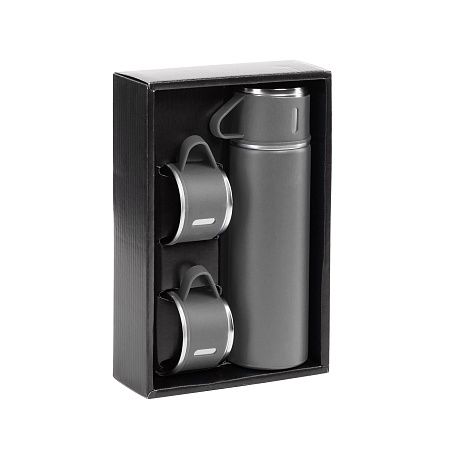 Набор подарочный "Алтай": термос, 3 кружки, покрытие пудра