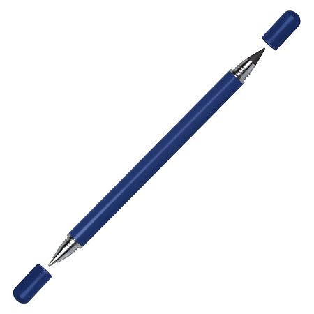 Ручка шариковая и вечный карандаш ETERNITY, металлическая, темно-синяя, матовая