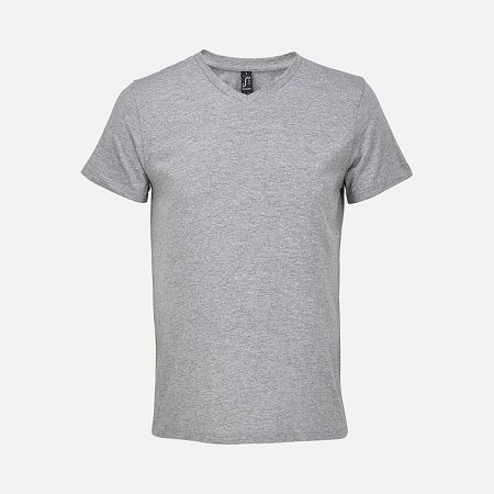 Футболка унисекс Regent с V-образным вырезом, серый меланж, размер XL