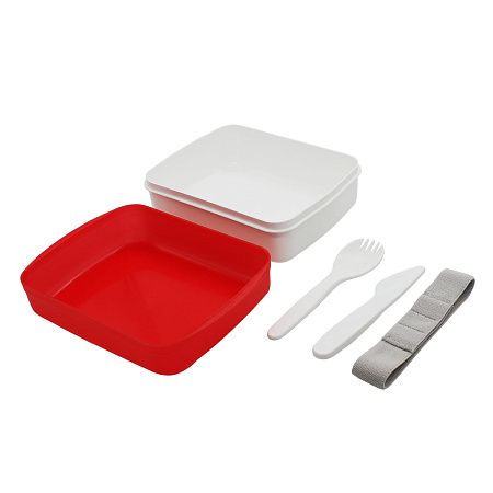 Ланч-бокс Lunch Blue line со столовыми приборами