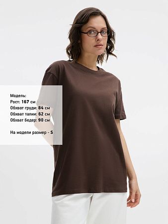 Футболка унисекс Regent 150, темно-коричневая (шоколад), размер XXL