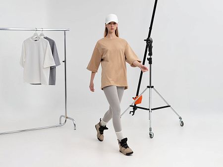 Футболка оверсайз унисекс Kosmos 2.0, бежевая, размер XL/2XL