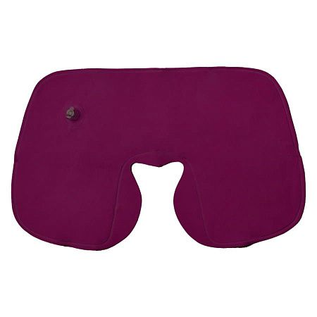 Подушка надувная дорожная в футляре; фуксия; 43,5х27,5 см; твил