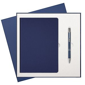 Подарочный набор Мун Ривер (Moon River), синий (ежедневник, ручка)
