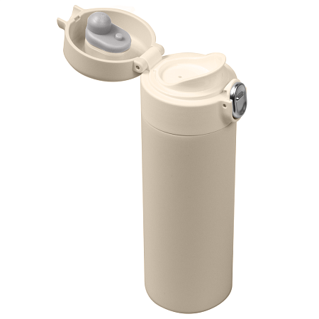 Термобутылка (термос) Kyoto вакуумная, стальная, 440 мл, матовая, кремовая