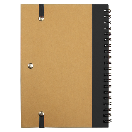 Блокнот B6 Easy Way, на пружине, в твердой обложке, c ручкой, черный