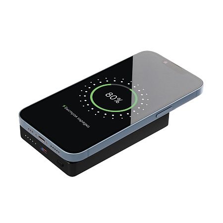 Внешний аккумулятор Атлантис Плюс PD (Atlantis PD Plus) 10000mAh с функцией беспроводной зарядки 15W, черный