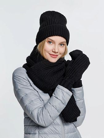 Набор Nordkyn Full Set с шарфом, черный, размер S/M