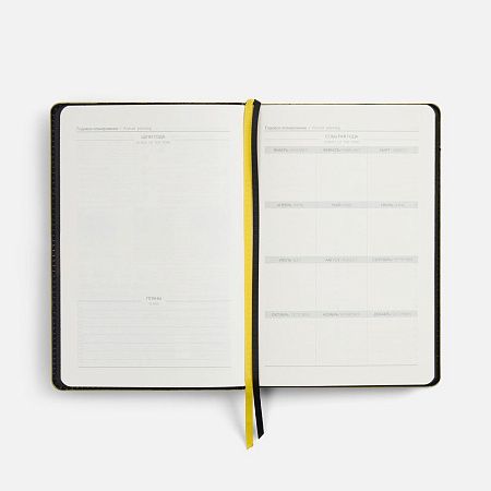 Ежедневник Alanis, недатированный, черный с желтым